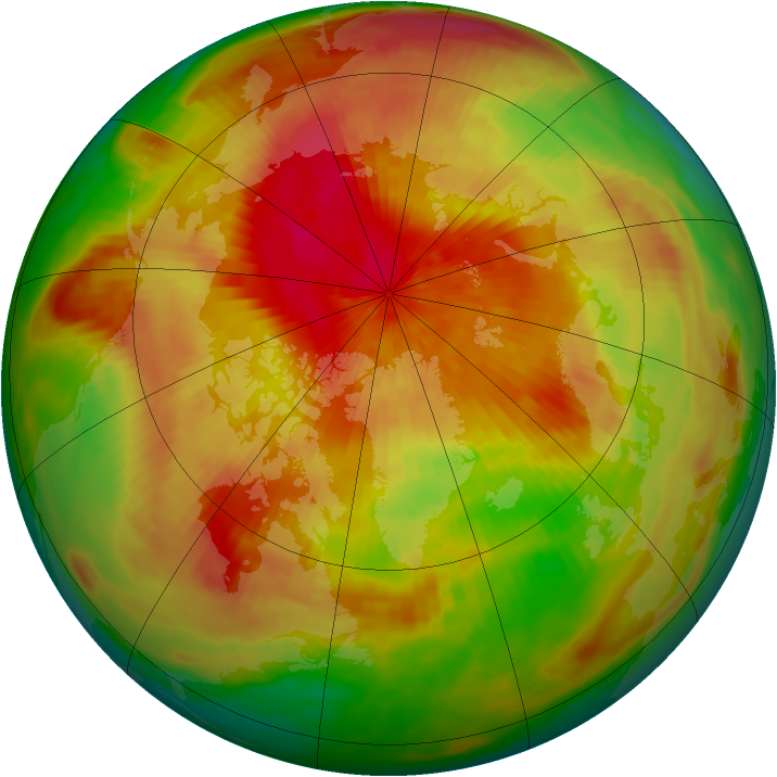 Arctic ozone map for 30 March 1991
